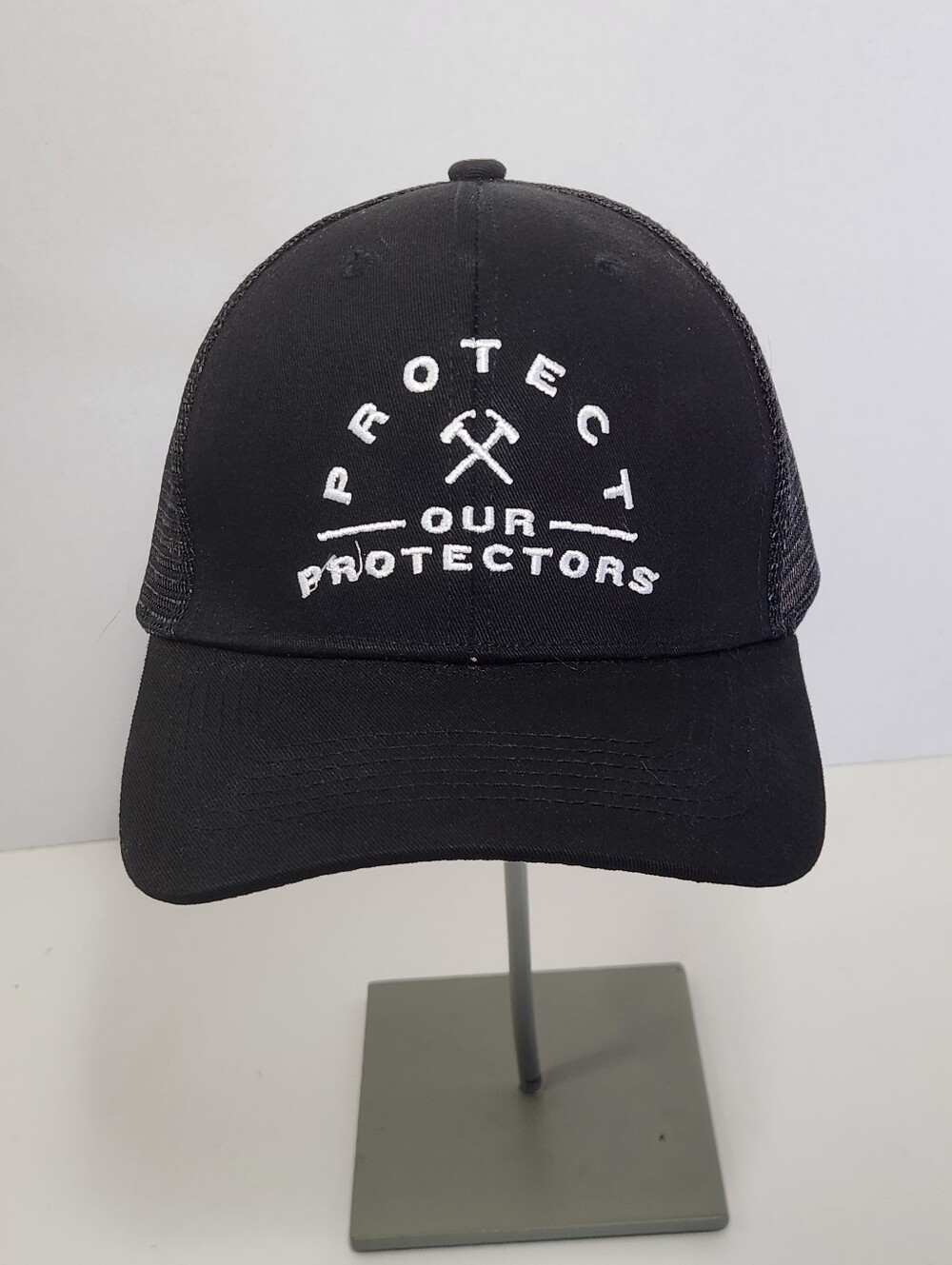 Coors Banquet Protect Our Protectors Black Trucker Hat Mesh Back Snapback Cap